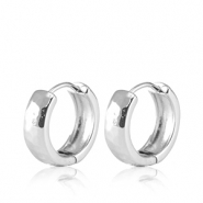 Métal TQ laiton boucles d'oreilles Argenté