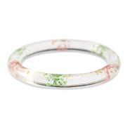 Bracelets tendance avec fleurs s&eacute;ch&eacute;es Rose clair vert-dor&eacute;