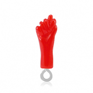 Pendentifs en résine "Mano Fico" Rouge-argenté