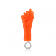 Pendentifs en résine "Mano Fico" Orange néon-argenté