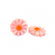 Perles coquillage fleur Rose past&egrave;que-orange