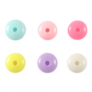 Perles aspect acrylique rondelles Multicolore pastel