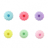 Perles aspect acrylique fleur Multicolore pastel