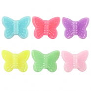 Perles aspect acrylique papillon Multicolore pastel