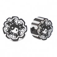 Perles en polymère Yin & Yang 9mm Noir-blanc