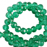 Perles à facettes 4x3mm disque Heishi Vert eden