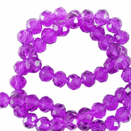 Perles à facettes 4x3mm disque Heishi Violet tillandsia