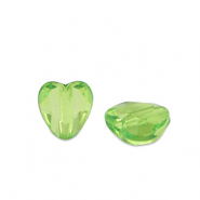 Perles acryliques cœur Vert printemps transparent