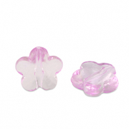 Perles acryliques fleur Rose violet transparent