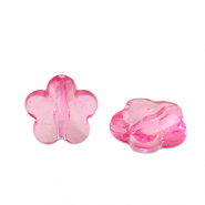 Perles acryliques fleur Rose magenta transparent