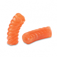 Perles tubes acryliques torsadé Orange transparent