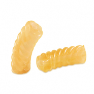 Perles tubes acryliques torsadé Jaune spectra transparent