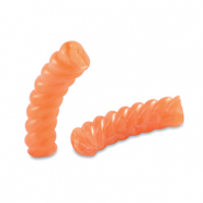 Perles tubes acryliques torsadé Orange transparent