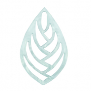 Pendentifs en résine feuille Bleu ciel