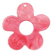Pendentifs en r&eacute;sine fleur Rose p&acirc;le