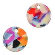 Pendentifs en r&eacute;sine 12mm Confetti multicolore