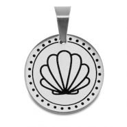 Breloques en acier Inox coquillage Argent&eacute;