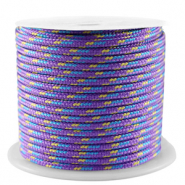 Cordelette 2mm Violet-bleu-doré