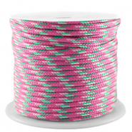 Cordelette 2mm Rose-vert-blanc