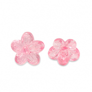 Perles acryliques fleur Transparent rose
