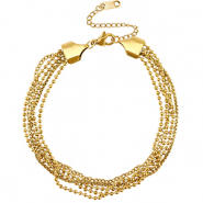 Chaines de cheville en acier Inox multiple rangs Dor&eacute;