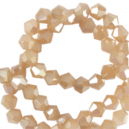 Perles &agrave; facettes bicone 4mm Beige latte