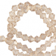 Perles &agrave; facettes bicone 3mm Beige ambr&eacute;