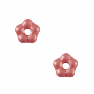 Perles tchèques fleur 5mm Corail brûlée