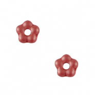 Perles tchèques fleur 5mm Rouge chaud