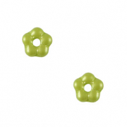 Perles tchèques fleur 5mm Vert olive clair