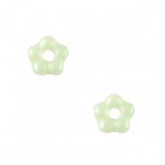 Perles tchèques fleur 5mm Vert menthe néo