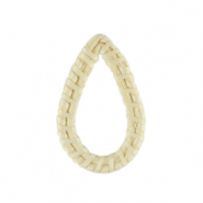 Pendentifs en rotin goutte Blanc natural