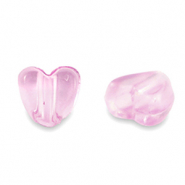 Perles acryliques c&oelig;ur Transparent rose azal&eacute;e