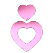 Pendentifs accroche-regard coeur Violet magenta m&eacute;tallique