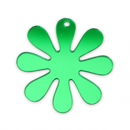 Pendentifs accroche-regard fleur 35mm Vert kelly m&eacute;tallique