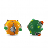 Perles en verre peintes à la main pois Multicolore