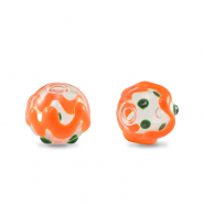 Perles en verre peintes à la main 8mm Transparent-vert orange