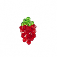 Pendentifs facett&eacute;es fraise Rouge-vert