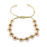 Cha&icirc;nes de cheville perles &agrave; facettes fleur Rose lotus-marron topaze