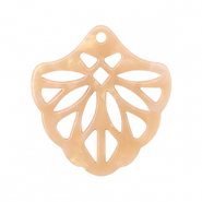 Pendentifs en r&eacute;sine P&ecirc;che blush opale