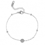 Pierre de Naissance bracelet avec serti pour flatback SS16 en acier Inox Argenté