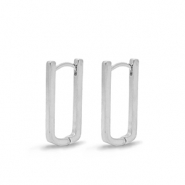 Appr&ecirc;ts en m&eacute;tal DQ boucles d'oreilles cr&eacute;oles ovale Argent&eacute; (sans nickel