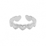 Bagues en acier Inox coeur Argenté