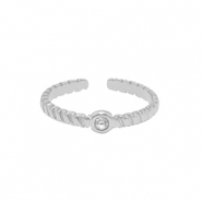 Bagues en acier Inox cristal Argenté