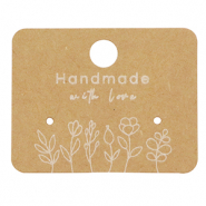 Cartes à bijoux "handmade with love" fleurs Marron