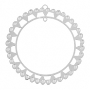 Breloques en acier Inox boh&egrave;mes 48mm Argent&eacute;