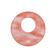 Pierres naturelles pendentifs verre donut 30mm Rose-transparent