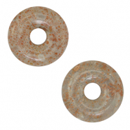 Pierres naturelles pendentifs Jaspe donut 20mm Rouge-gris