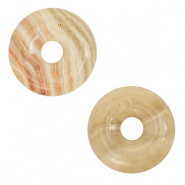 Pierres naturelles pendentifs Jaspe donut 20mm Rose-beige