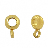 Perles en acier Inox disque avec anneau Dor&eacute;